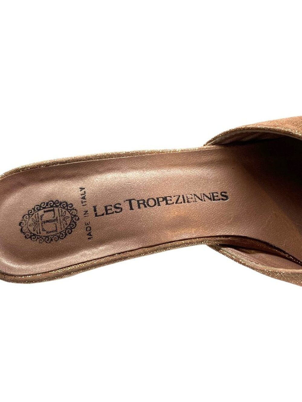 Les Tropeziennes Mules 38 8 Metallic Shimmer Y2K Coquette Made in Italy Corpcore - Picture 10 of 10